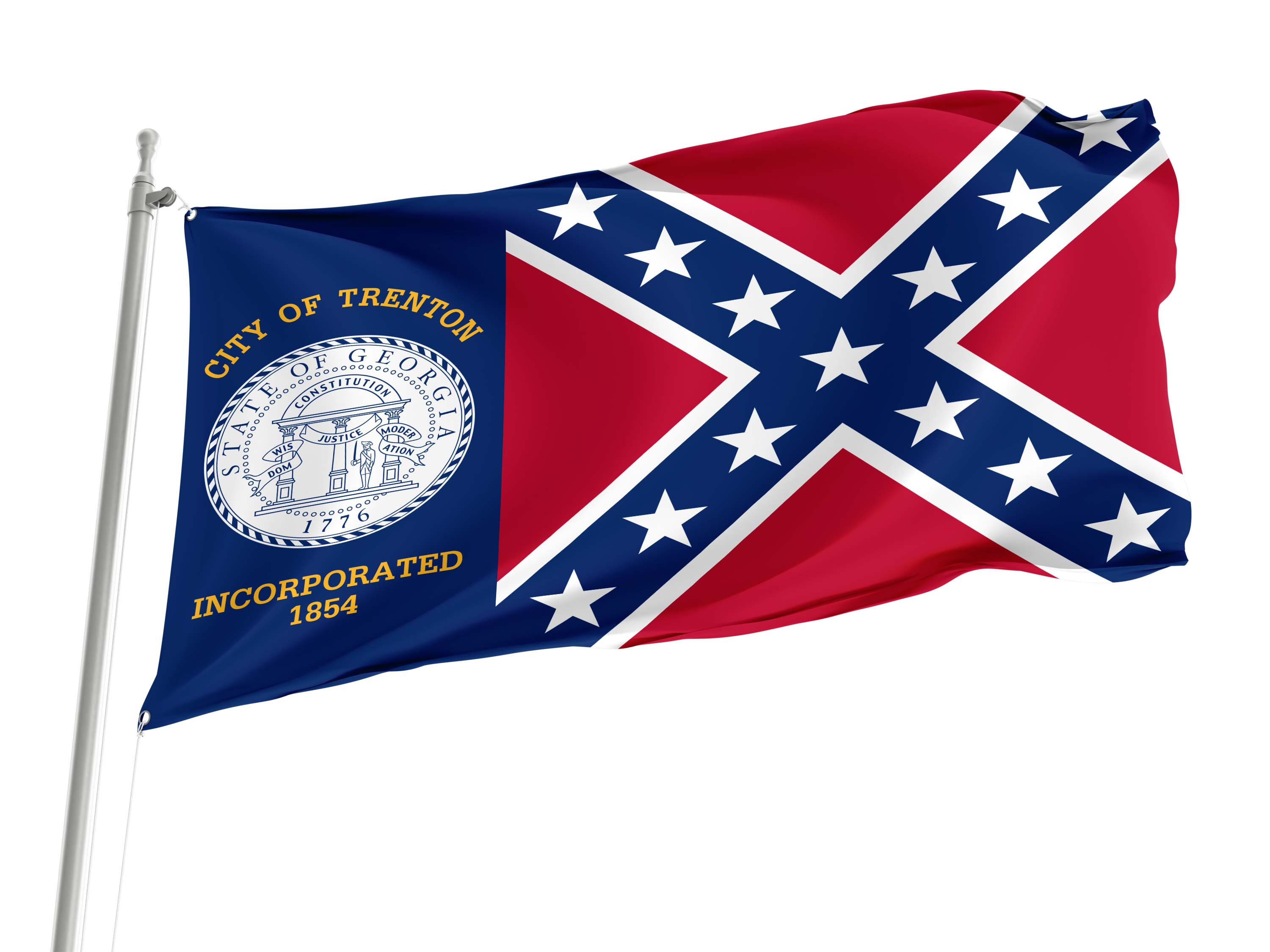 Trenton City Incorporated 1854 Flag for Indoor & Outdoor Use