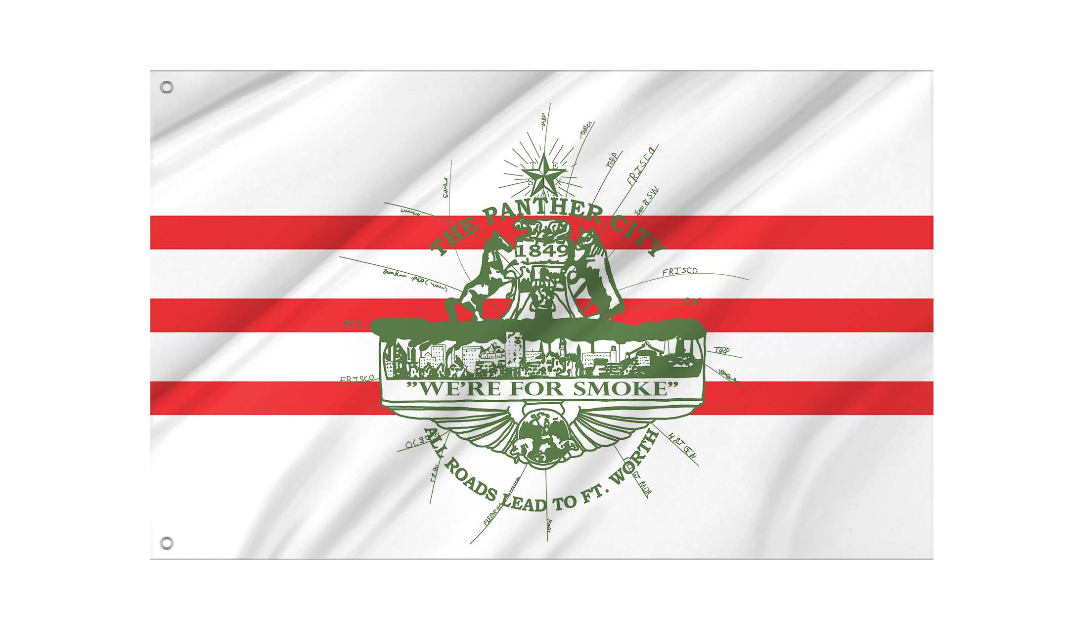 Fort Worth 1912-1968, Texas  Flag for Indoor & Outdoor Use